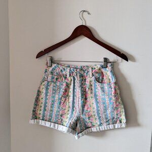 Asos Floral High-Waisted Denim Shorts
